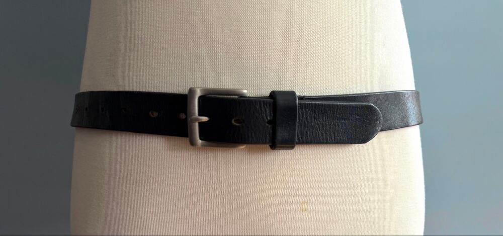 DOCKERS Distressed Black Leather Belt Mens sz 38